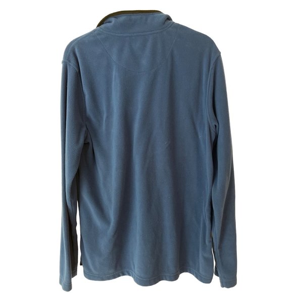 Perry Ellis Pullover Mens Medium Blue Black Microfleece Quarter Zip Long Sleeve - Picture 2 of 5